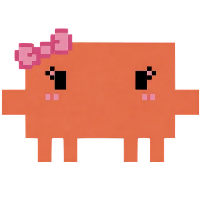 Claudette — a cute pixel art pig with a pink bow