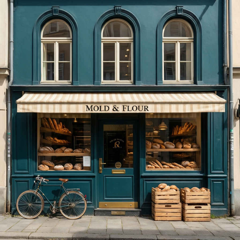 Teal artisan bakery, base Qwen-Image 2512
