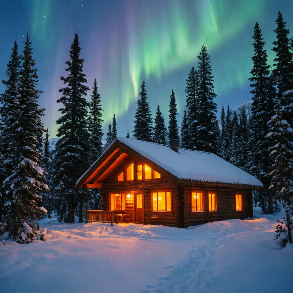 Winter cabin — Qwen-Image 2512